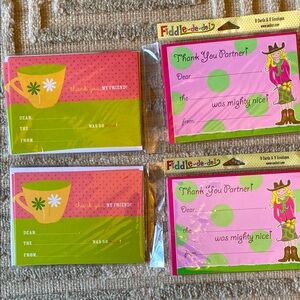 Thank You Cards - Pink and Green